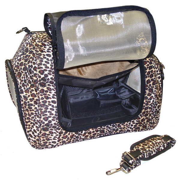 Customized Pet Carrier for a Ferret in Leopard Print