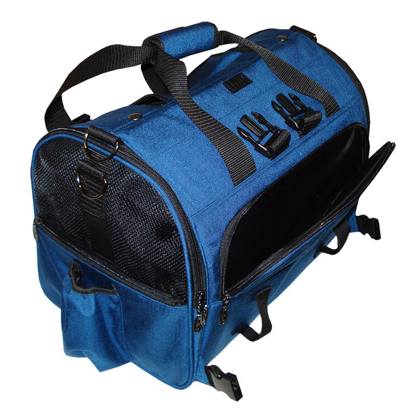 Airline Pet Backpack for a 15 lbs. Shiba Inu with Laptop Storage