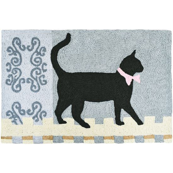 Poise and elegant as always, a lovely kitty is walking the fence.  This is a great mat for cat lovers!  Poise and elegant as always, a lovely kitty is walking the fence.  This is a great mat for cat lovers!