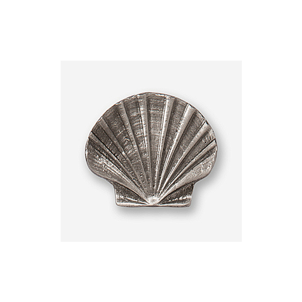 Pectinidae, 1.9" wide X 1.7" tall. This handsome Pewter Scallop Drawer Pull is ready to serve as both cabinet hardware and sculpture. The Harris collection of Drawer Pulls is a distinctive line of wildlife, seafood and nautical accents for the kitchen, shop, cabin or workplace.