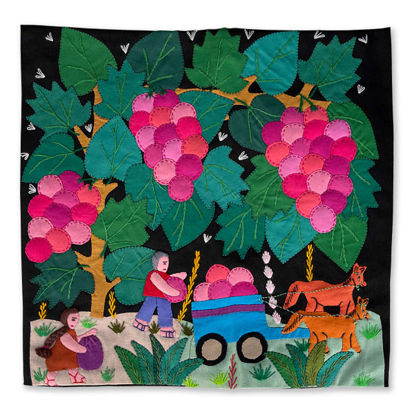 Hand Applique Pillow/Cushion Cover - Sweet Grape Harvest Hand Applique Pillow/Cushion Cover - Sweet Grape Harvest