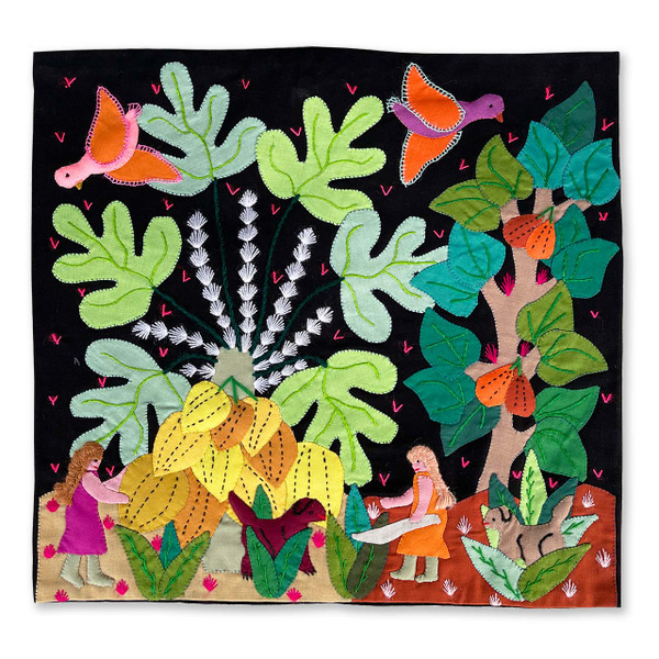 Hand Applique Pillow/Cushion Cover - Garden of Jirasol