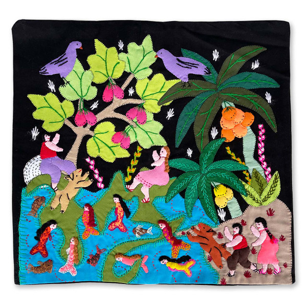 Hand Applique Pillow/Cushion Cover - Mermaid Lake