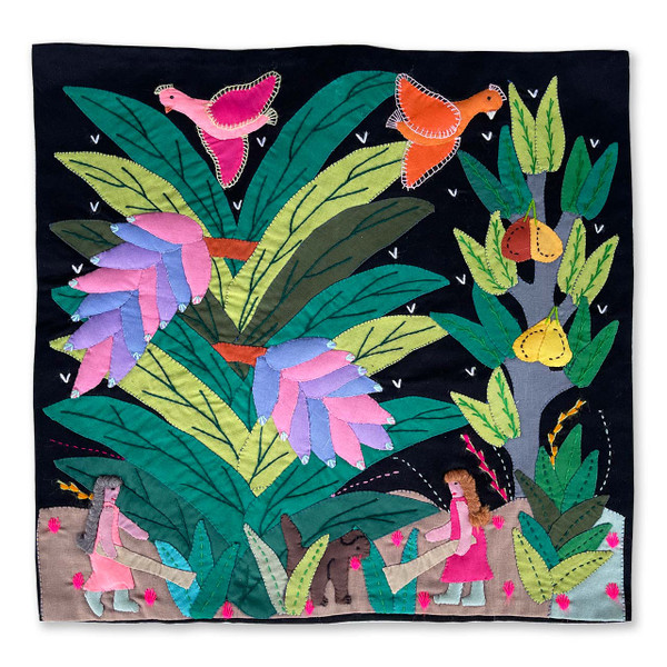 Hand Applique Pillow/Cushion Cover- Blooming Orchard