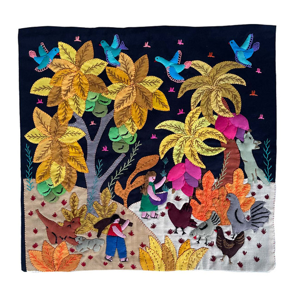 Hand Applique Pillow/Cushion Cover - Golden Harvest Hand Applique Pillow/Cushion Cover - Golden Harvest