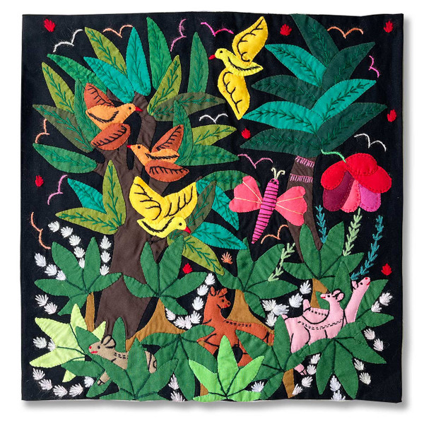 Hand Applique Pillow/Cushion Cover - Bird Garden Hand Applique Pillow/Cushion Cover - Bird Garden