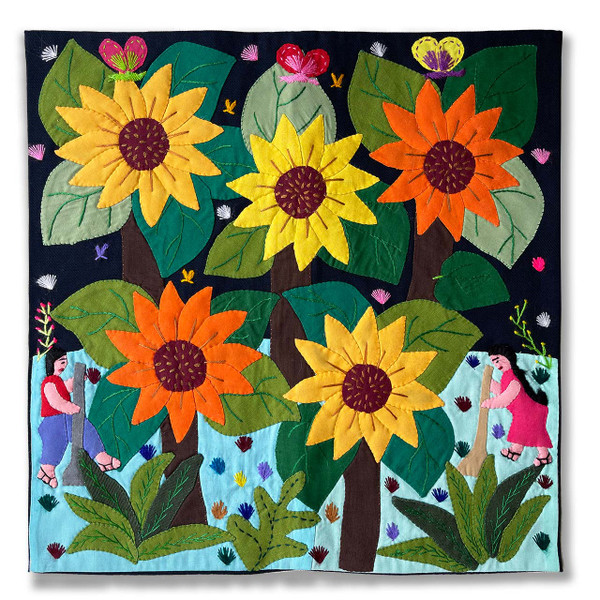 Hand Applique Pillow/Cushion Cover - Flower Forest Hand Applique Pillow/Cushion Cover - Flower Forest