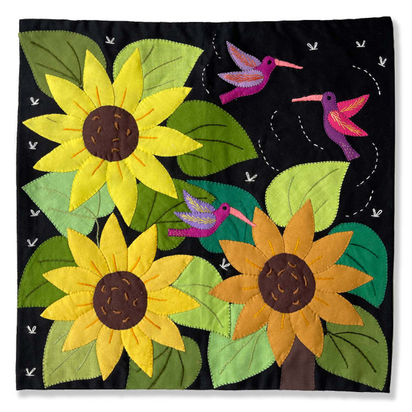 Hand Applique Pillow/Cushion Cover - Hummingbirds Feast II Hand Applique Pillow/Cushion Cover - Hummingbirds Feast II
