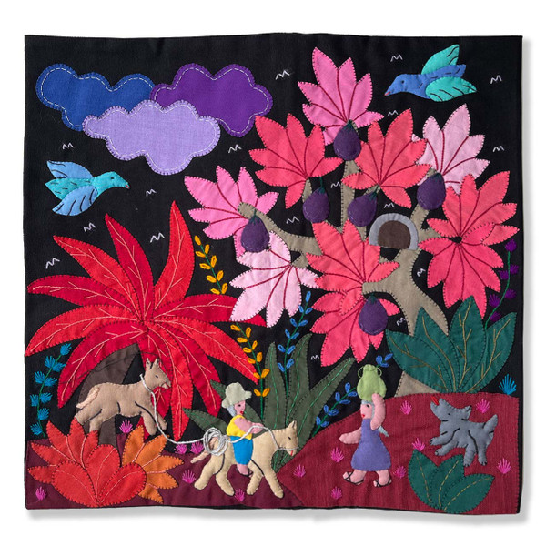Hand Applique Pillow/Cushion Cover - Greeting in Village Hand Applique Pillow/Cushion Cover - Greeting in Village
