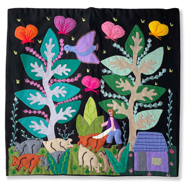 Hand Applique Pillow/Cushion Cover - What's for Dinner II Hand Applique Pillow/Cushion Cover - What's for Dinner II