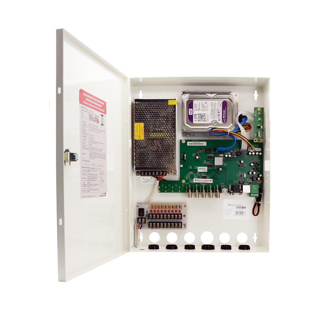 Speco 16 Channel 4K TVI Wallmount DVR, 8TB, TAA, NDAA