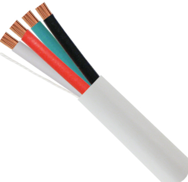 100 ft. 18/3 White CMP/FPLP/CL3P-Plenum Rated Stranded-Shielded Bare Copper Security/Alarm/Control/Sound Wire