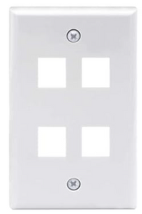 Vanco | Decor Style Multi-Media Wall Plate Inserts- 4 Ports & White (820324)