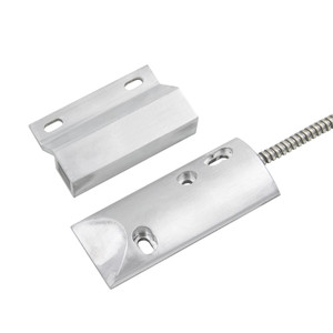 Flair Electronics | Overhead Door Magnetic Contact - CC, 3" Gap,  3 1/2"  L x 1 1/2" W, 18" Armored Cable, Z-Bracket Magnet | VIP1000-98Z Flair Electronics | Overhead Door Magnetic Contact - CC, 3" Gap,  3 1/2"  L x 1 1/2" W, 18" Armored Cable, Z-Bracket Magnet | VIP1000-98Z