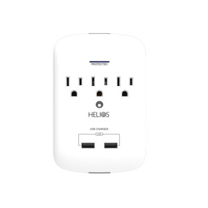 3 OUTLET WALL TAP 900J  W/2 USB 3.1A , WHITE, HOME OFFICE