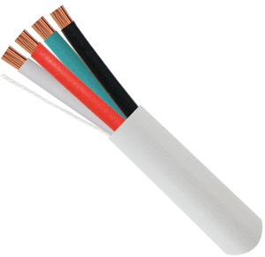 Alarm-Security Cable, Solid, Unshielded, 22AWG, 4 Conductor, 500, Pull Box, White 210-224SO/5WH Alarm-Security Cable, Solid, Unshielded, 22AWG, 4 Conductor, 500, Pull Box, White 210-224SO/5WH