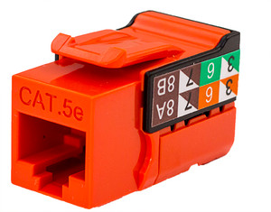 CAT5E, 8X8 KEYSTONE JACK 351-V2618/OR CAT5E, 8X8 KEYSTONE JACK 351-V2618/OR