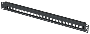 Optical Fiber Rack-Mount Panel, Keystone-Module, 1-RMU, 24-Position, Blank (Without Label Holders) Optical Fiber Rack-Mount Panel, Keystone-Module, 1-RMU, 24-Position, Blank (Without Label Holders)