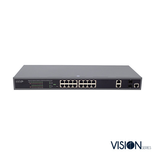 InVid | VIS-POE16-2MAN | 16-Port Managed PoE Switch