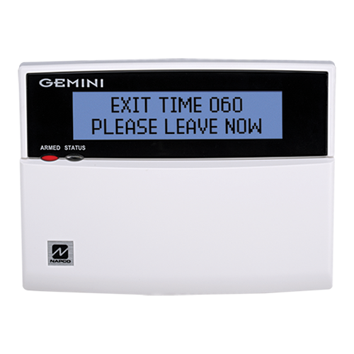 Napco | KEYPAD WITH DOOR, BLUE BACKLIT DISPLAY AND, INTEGRAL 4 ZONE EXPANSION MODULE | GEM-DK1CA