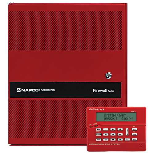 Napco | GEM-C 32 Zone Commercial Combo Fire/Burg Alarm Panel Kit, includes 
 - Large 14x25 Mercantile Grade Red Enclosure
 - GEMC-PS24V4A-R 4Amp,24V Power Supply
 - GEMC-BM/PS Burg Module, with Power Supply | GEMC-COMBO32KT