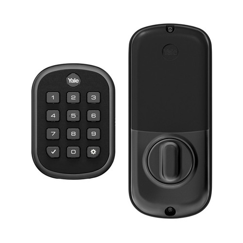 Yale | Yale Pro Pushbutton Deadbolt Z-Wave- Key Free, Deadbolt, Black Suede | YL-YRD136-ZW2-BSP