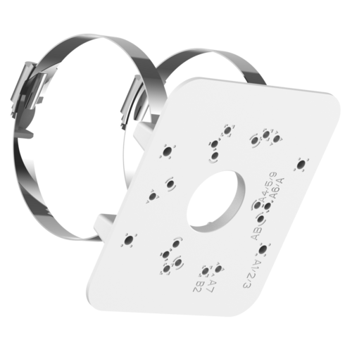 Luminys | Aluminum / SUS304 Pole Mount Bracket for Select N3B / N5B Bullet, N3D / N5D Dome, and N3T / N5P / N5T Turret Cameras | LUM-P02