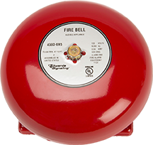 Kidde | 6-Inch Vibrating Fire Alarm Bell, Diode Polarized, 120 VAC, Red, Indoor/Outdoor | 438D-6N5-R