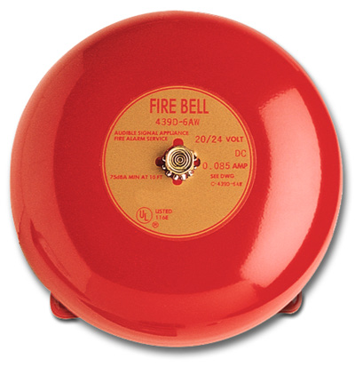 Kidde | 439D 6-Inch Vibrating Fire Alarm Bell, Gray, 24V DC | 439D-6AW
