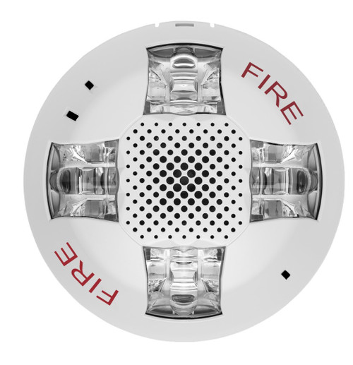 Ceiling Speaker/Strobe, 15-115cd, White, FIRE Marking. Room Side Wiring Plate included.