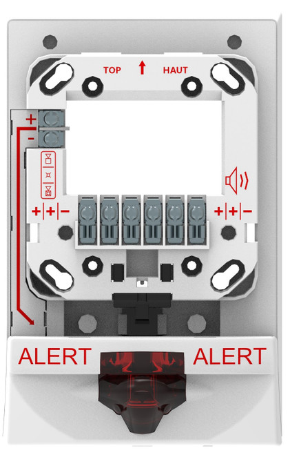 Kidde | Genesis LED G4SE Wall Mount Strobe Expander, White with ALERT Marking, Red Lens | G4SEWA-R