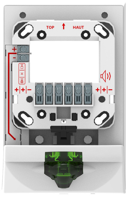 Kidde | Genesis LED G4SE Wall Mount Strobe Expander, White, Green Lens, No Marking | G4SEWN-G