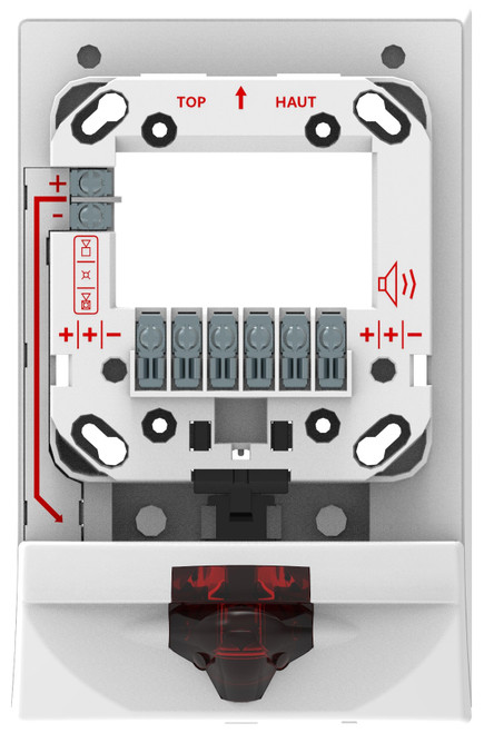 Kidde | Genesis LED G4SE Wall Mount Strobe Expander, White, Red Lens, No Marking | G4SEWN-R