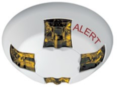 Kidde | Genesis ECS/MNS Ceiling Strobe, Field-Configurable Candela, White Housing, ALERT Marking, Amber Lens | GCVWA-A