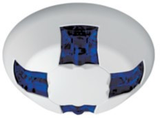 Kidde | Genesis LED Ceiling Mount Mass Notification Strobe, 50 cd Blue Lens, White, No Marking | GCVWN-B