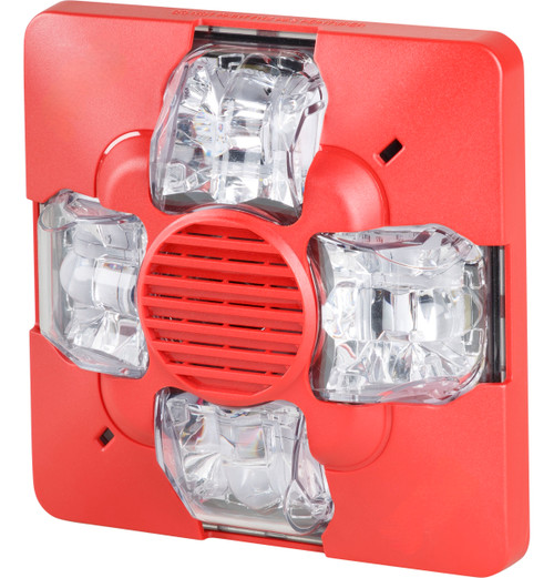 Kidde | Genesis LED WG4 Outdoor Speaker/Strobe, Selectable 15/29/70/87 cd, Red, No Marking, Clear Lens | EWGSVMRN