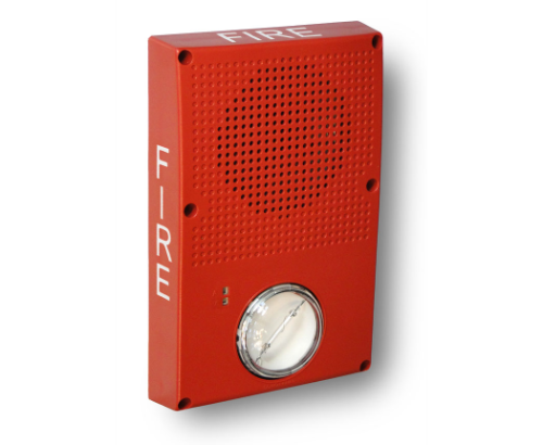 Kidde | Genesis WG4 Outdoor Rated Speaker/Strobe, 25/70V Multi-Tap, Red Housing, FIRE Marking, High Output 102/123/147/161 cd, Clear Lens | WG4RF-SVMHC