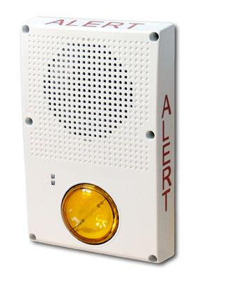 Kidde | Genesis Outdoor Wall Speaker/Strobe, 25/70V Multi-Tap, White, ALERT Marking, High-Output 84/101/125/130 cd, Amber Lens | WG4WA-SVMHA