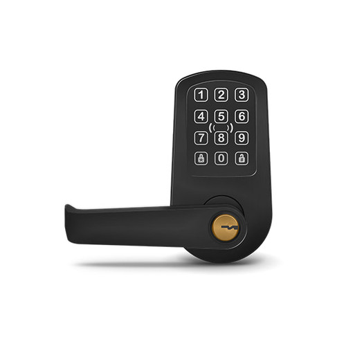 PDK | Red Wireless Cylindrical Lock - Prox + Keypad, Flat Black | RLC2PKB