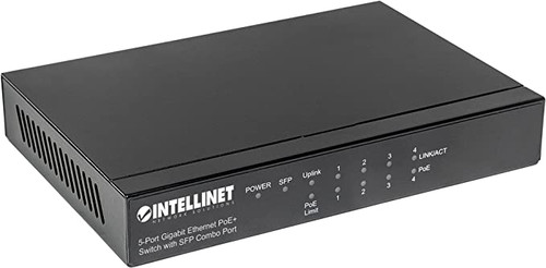 Intellinet 5-Port Gigabit Ethernet PoE+ Switch with SFP Port (561822)