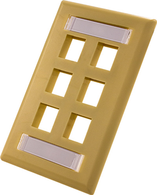 6-PORT-WALL PLATE, WITH ID WIN 305-322ID/6P/IV