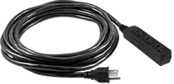 GE 3- Outlet Extension Cord, Grounded, 25ft, Outdoor, Black, 16 Gauge, 3 Wire, 6pc tray