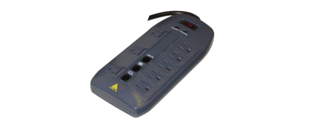 1 pair, 130V,  RJ11 1 In/2 Out Modular Jack (w/patch cord) and 120VAC power protection, 8 outlet power strip, 6' cord