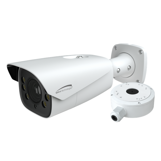 2MP IP Bullet Camera with Facial Recognition, 7-22 mm motorized lens, Included Junction Box, White