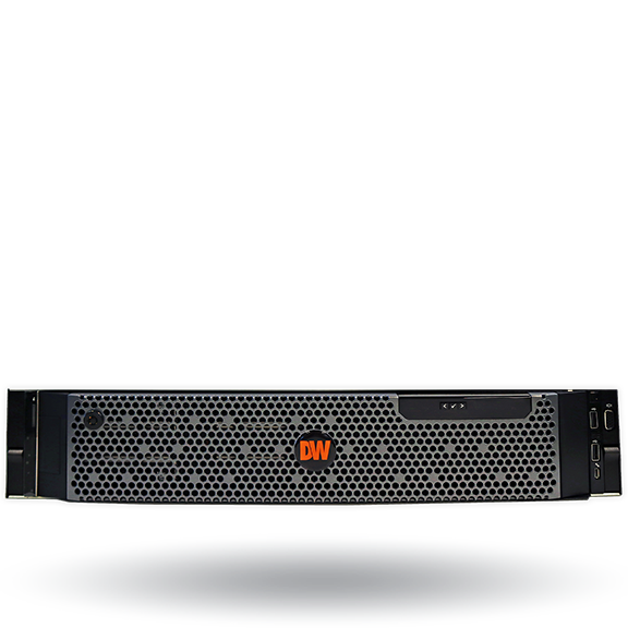 Blackjack Rack NVR Server (Powered by DW Spectrum IPVMS), includes 8 camera licenses pre-installed, 600 Mbps of recording throughput, Windows 10 Pro on mirrored SSD's, 1000W Dual Power Supply, 2U rac