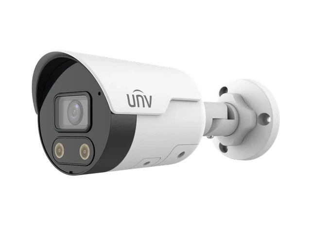 UNV IP Bullet, Tri-Guard, 1/2.7" 8MP PS CMOS, 20fps@8MP(3840x2160), 2.8mm, 98ft IR, 98ft White LED, 120dB WDR, 0.0025Lux, Built-in Mic & Speaker, Micro SD (256G), DC12V (10.5W), PoE (IEEE 802.3af), IP