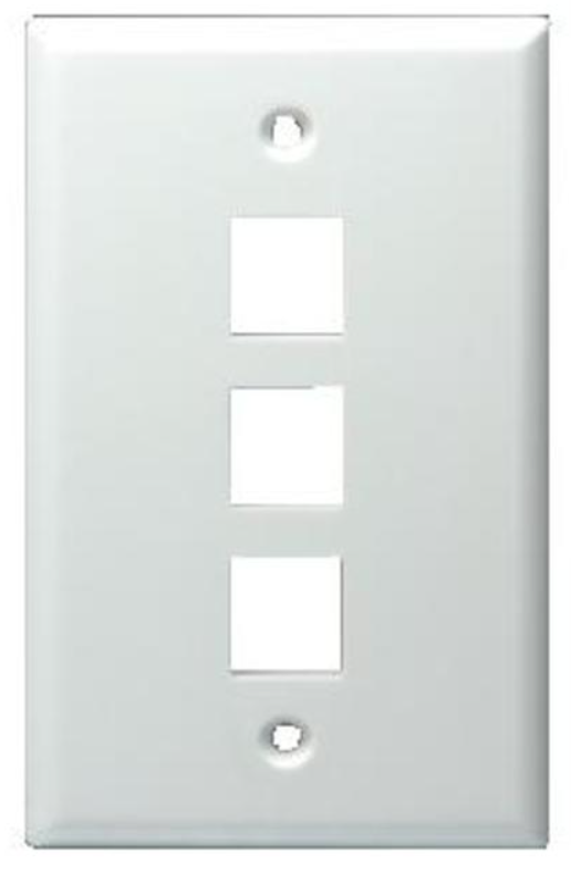 Keystone Midi Plate 3 Port, Ultra White, UL