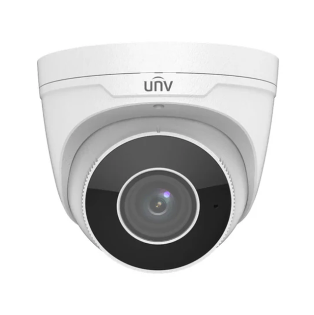 UNV IP Turret, 1/3" 4MP PS CMOS, 20fps@4MP(2688x1520), 2.8-12mm Motorized, 98ft IR, 120dB WDR, Built-in Mic, Micro SD (512GB), DC12V (8.16W), PoE (IEEE 802.3af), IP67.
Compatible with: TR-JB03-H-IN, T