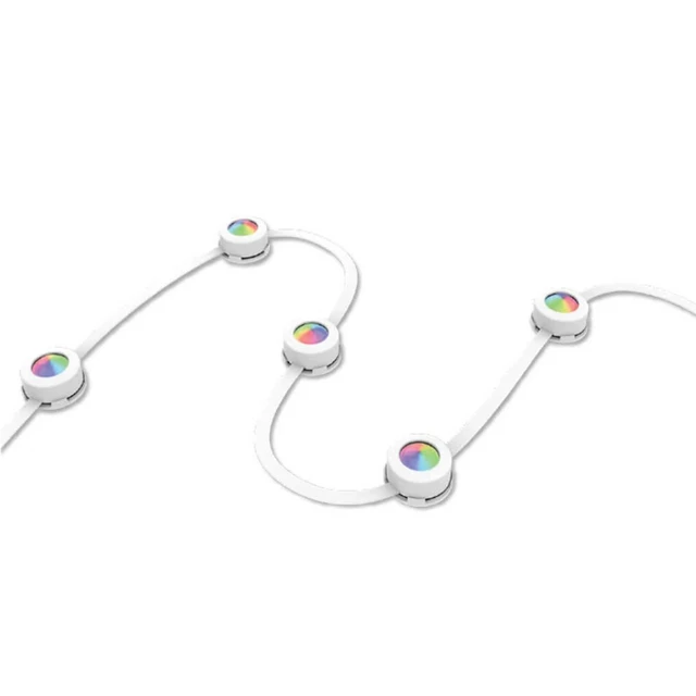 JascoPro Wi-Fi Under-Eave Lights Add-on Extension Strand, 33ft, 36 RGBWW Pixels, White Cord, Compatible with 84429