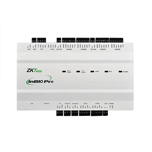 2-Door Controller; Stores 20,000 fingerprints and 60,000 cards; Event Buffer: 100,000; Reader Ports: 4 (26-66 bit Wiegand Format Supported, RS485 for FP Readers); Communication: TCP/IP, RS485; Input Ports: 6 (2...
